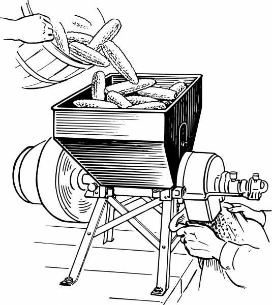 Vintage Stripping Corn coloring page image