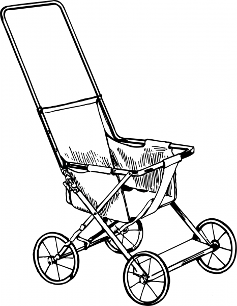 Vintage Stroller coloring page image