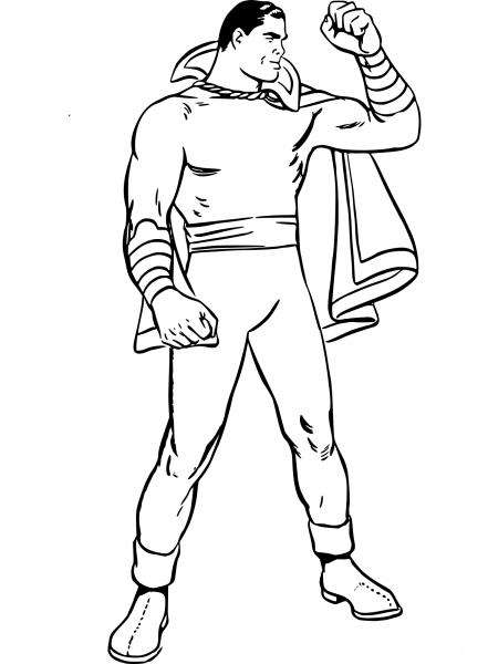 Vintage Strong Superhero coloring page image