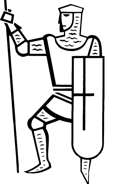 Vintage Stylised Knight coloring page image