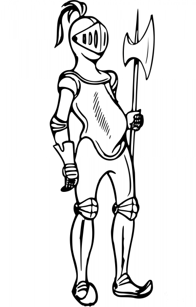 Vintage Suit of Armour coloring page image