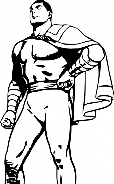 Vintage Superhero coloring page image