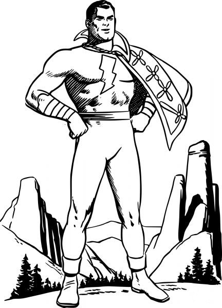 Vintage Superhero coloring page image