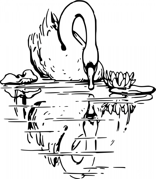 Vintage Swan coloring page image