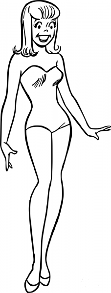 Vintage Swimsuit Model coloring page image