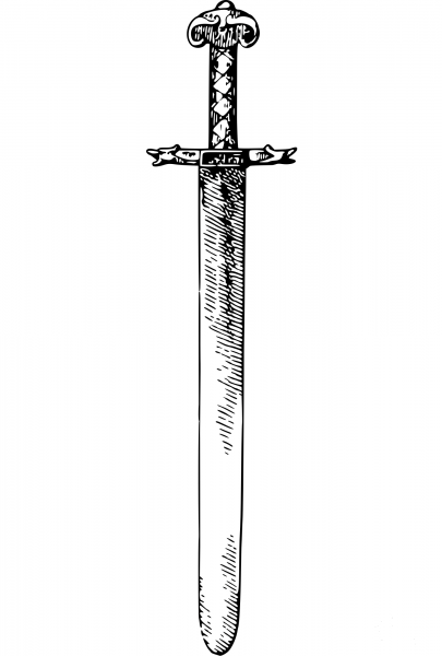 Vintage Sword coloring page image