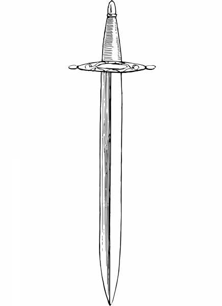 Vintage Sword coloring page image