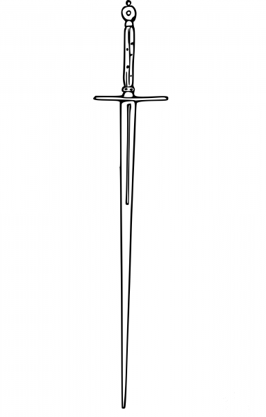 Vintage Sword coloring page image
