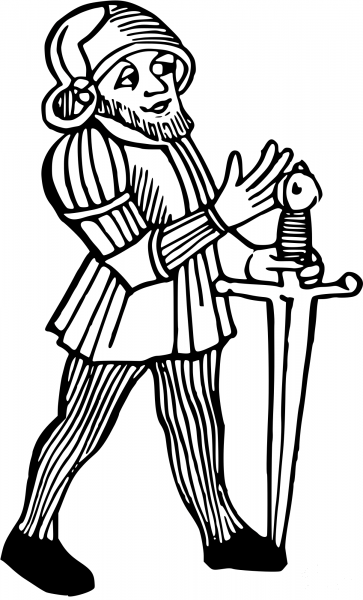 Vintage Swordsman coloring page image