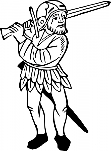 Vintage Swordsman coloring page image