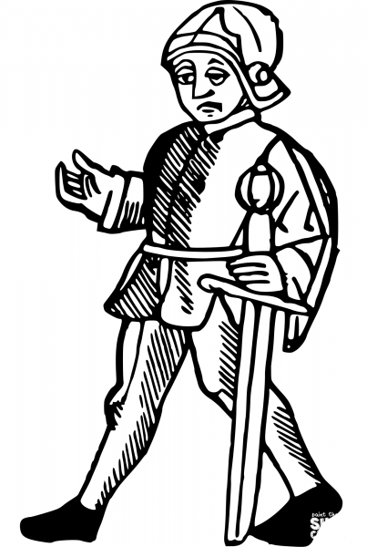 Vintage Swordsman coloring page image