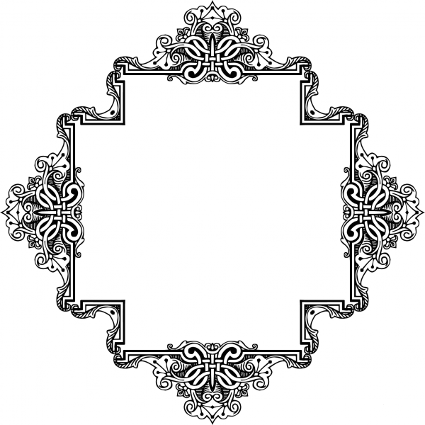 Vintage Symmetric Frame coloring page image