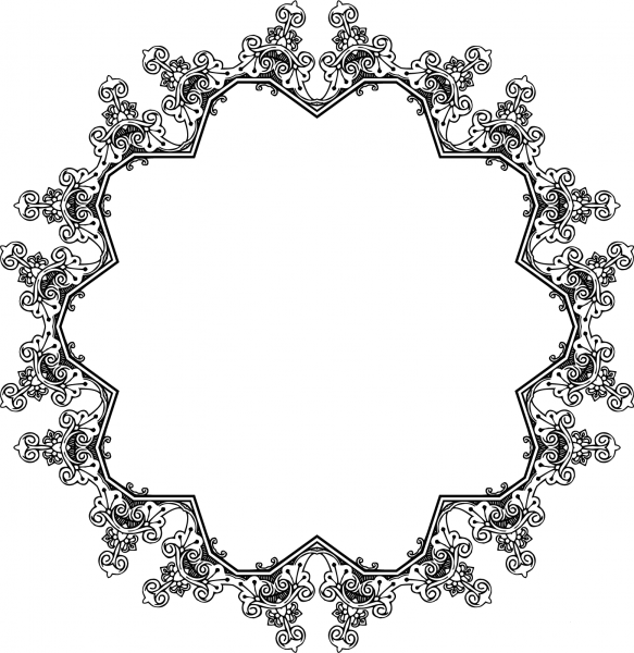 Vintage Symmetric Frame coloring page image
