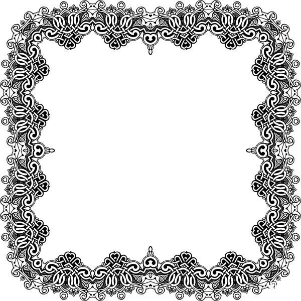 Vintage Symmetric Frame coloring page image
