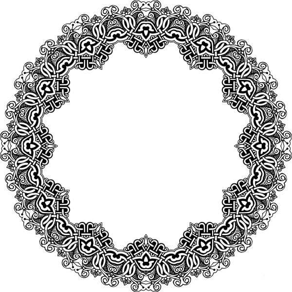 Vintage Symmetric Frame coloring page image