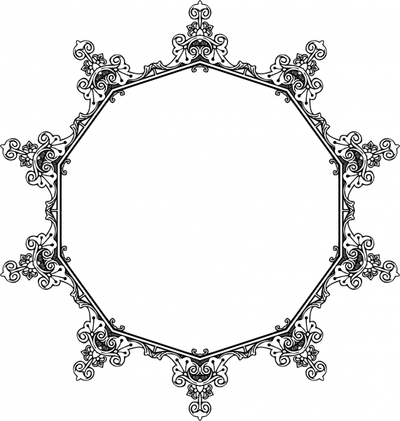 Vintage Symmetric Frame coloring page image