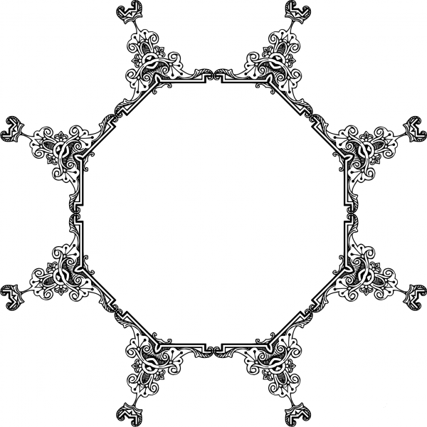 Vintage Symmetric Frame coloring page image