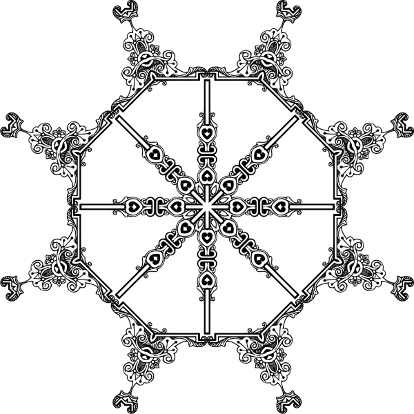 Vintage Symmetric Frame coloring page image