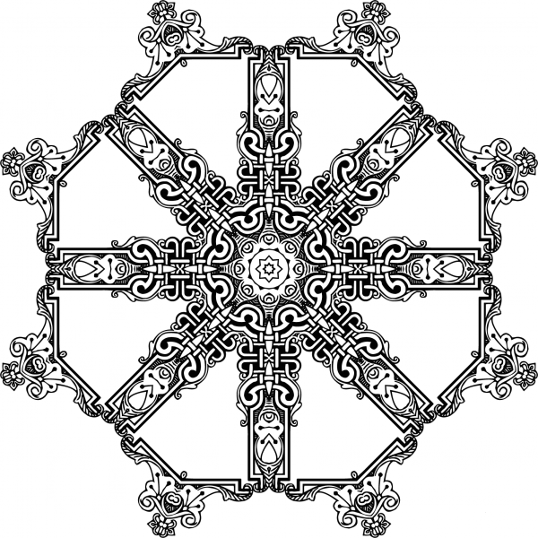 Vintage Symmetric Frame coloring page image