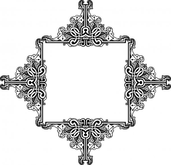 Vintage Symmetric Frame coloring page image