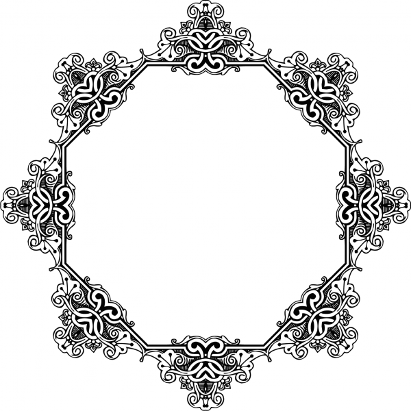 Vintage Symmetric Frame coloring page image