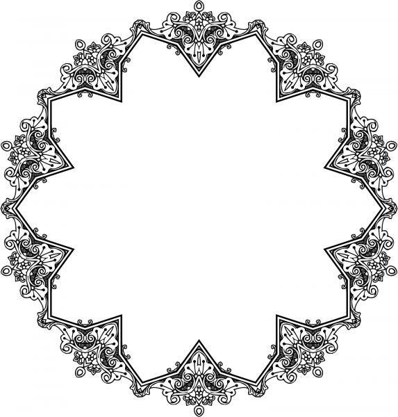 Vintage Symmetric Frame coloring page image