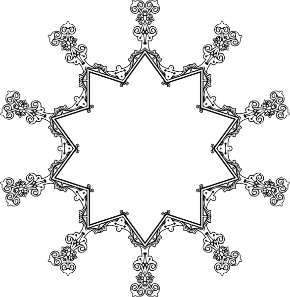 Vintage Symmetric Frame coloring page image
