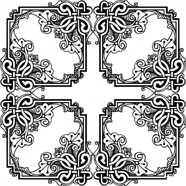 Vintage Symmetric Frame coloring page image