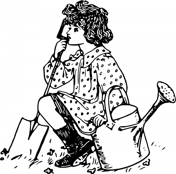 Vintage Taking a Break coloring page image