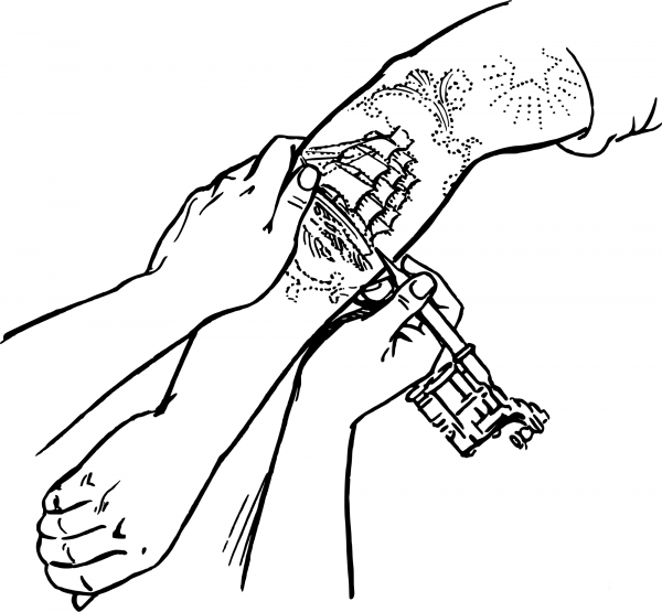 Vintage Tattooing coloring page image