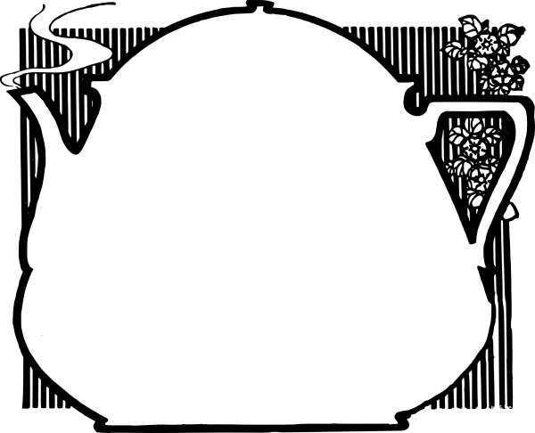 Vintage Teapot Frame coloring page image