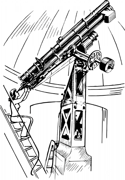 Vintage Telescope coloring page image
