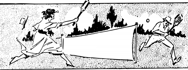 Vintage Tennis Couple coloring page image