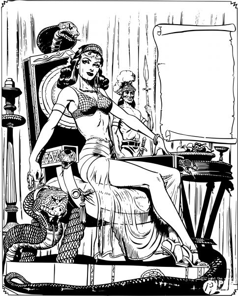 Vintage the Serpent Queen coloring page image