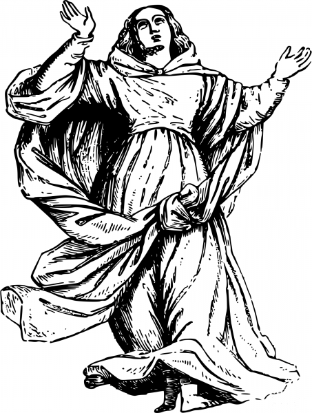 Vintage the Virgin Mary coloring page image
