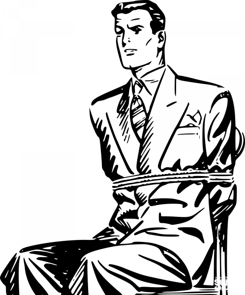 Vintage Tied up Man coloring page image