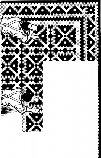 Vintage Tile Workers Frame coloring page image