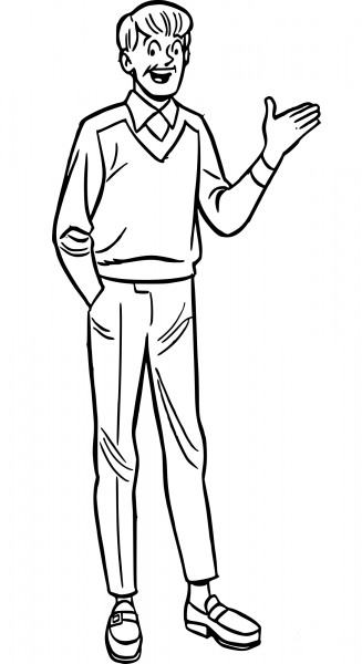 Vintage Tommy coloring page image