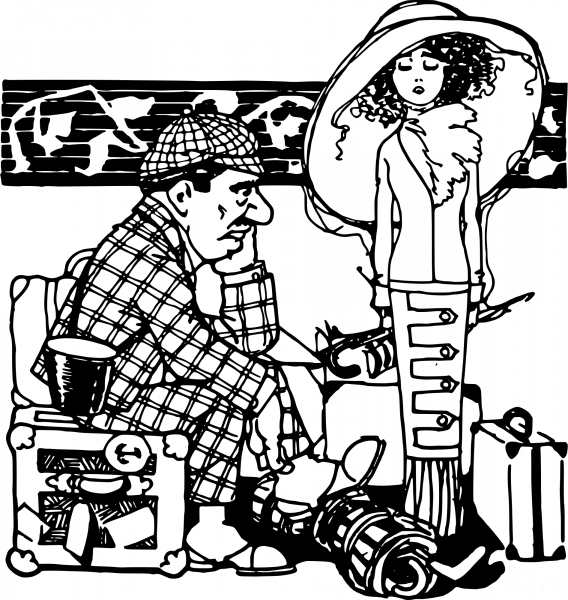 Vintage Traveling Mind coloring page image