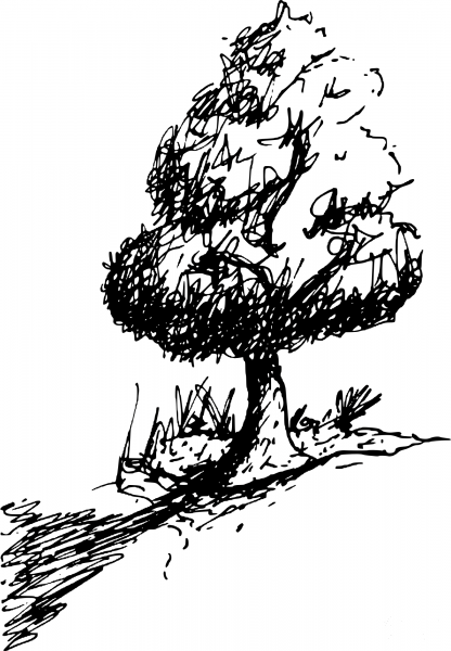 Vintage Tree coloring page image