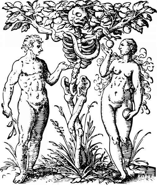 Vintage Tree of the Knowledge of Good and Evil coloring page image