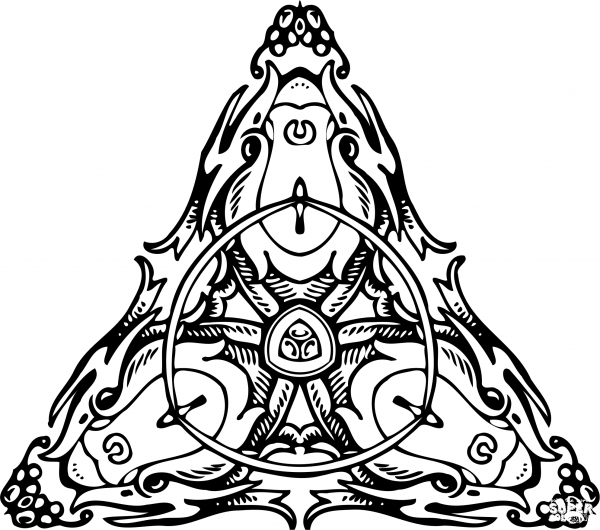 Vintage Triangular Ornament coloring page image