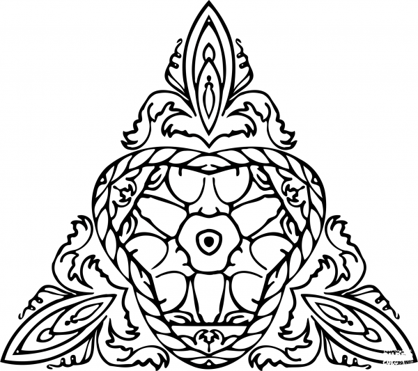 Vintage Triangular Ornament coloring page image