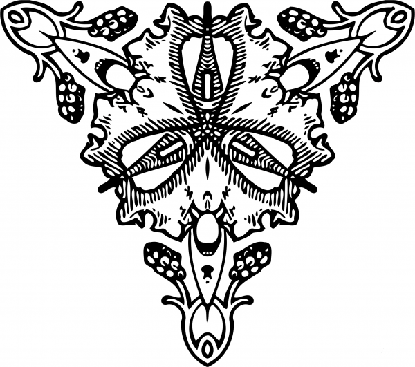 Vintage Triangular Ornament coloring page image