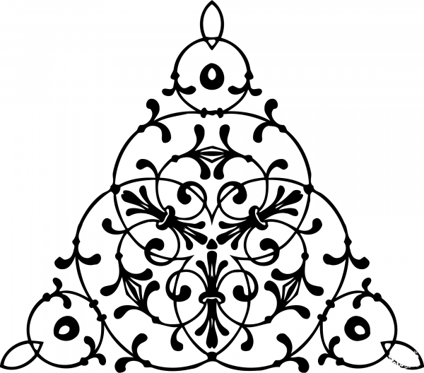 Vintage Triangular Ornament coloring page image