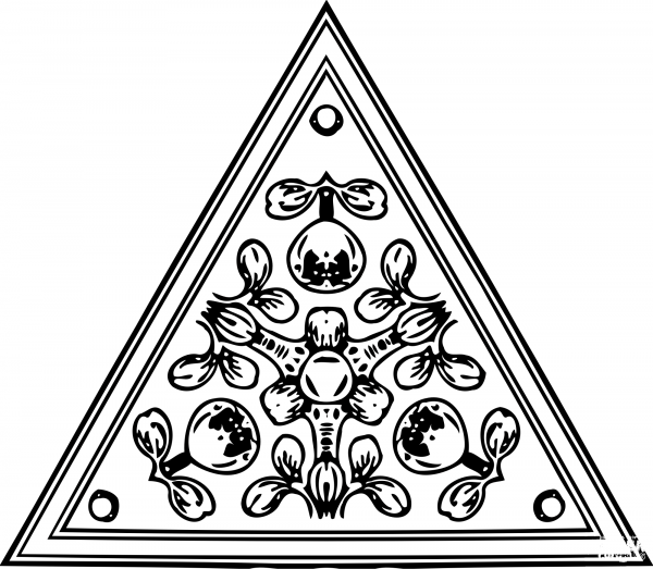 Vintage Triangular Ornament coloring page image