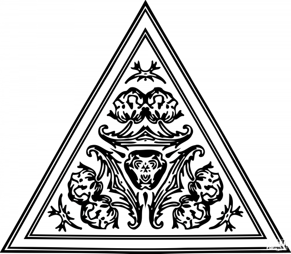 Vintage Triangular Ornament coloring page image
