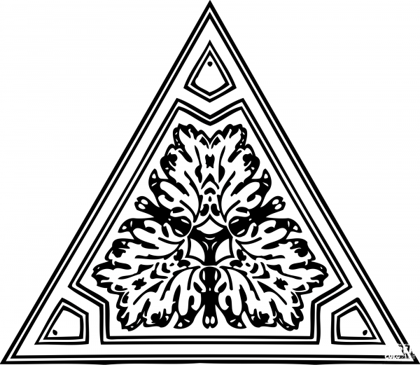 Vintage Triangular Ornament coloring page image