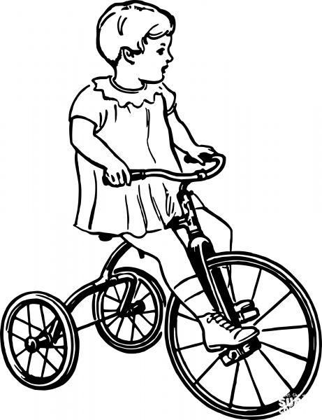 Vintage Tricycle coloring page image