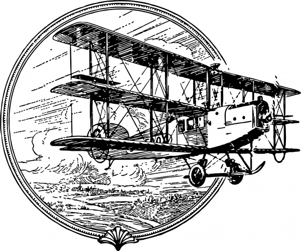 Vintage Triplane coloring page image